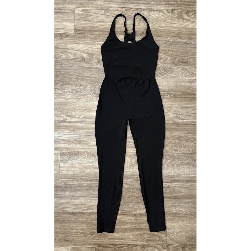 Savage X Fenty Sport Bond Babe Black Compression One piece Jumpsuit Lady Sz 8-10